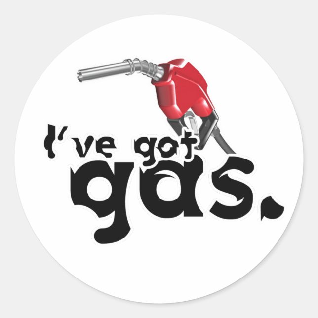 Got Gas Runder Aufkleber (Vorderseite)
