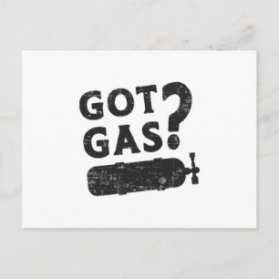 Got Gas Scuba Diver Ozean Tiefseewasser Postkarte