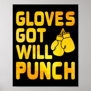 Got Handschuhe bringen Boxer-Sport-Kraftspiel auf Poster