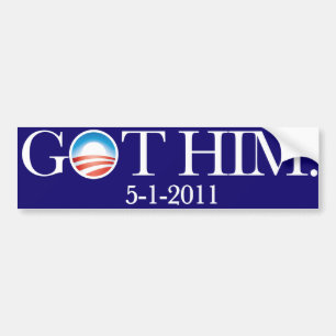 Got ihn. Osama bin Laden verschied. 5-5-11. Autoaufkleber