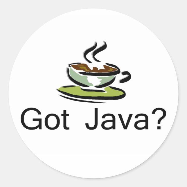 Got Java Runder Aufkleber (Vorderseite)