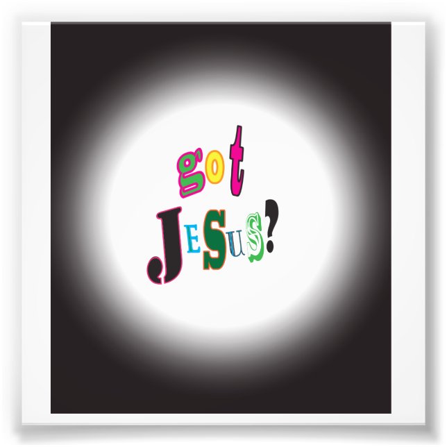 Got Jesus Black Oval Abstrakt Fotodruck (Vorne)