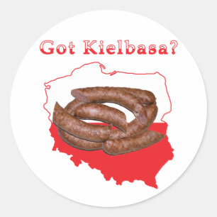 Got Kielbasa polnische Karte Runder Aufkleber