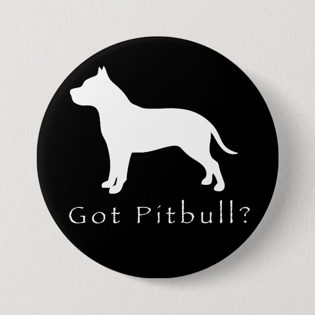 Got Knopf-Schwarzes Pitbull Button (Vorderseite)