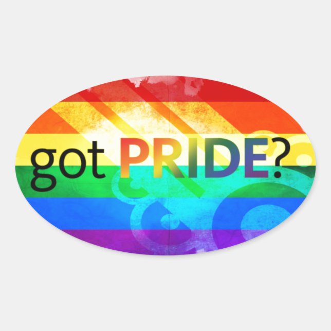 Got-LGBT-Flagge Ovaler Aufkleber (Vorderseite)