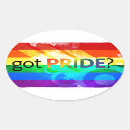 Got-LGBT-Flagge Ovaler Aufkleber