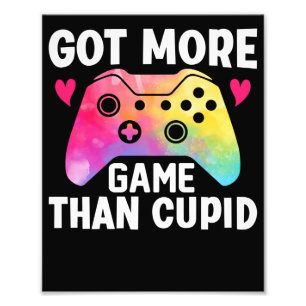 Got mehr Spiel als Cupid Valentine Video Game Fotodruck