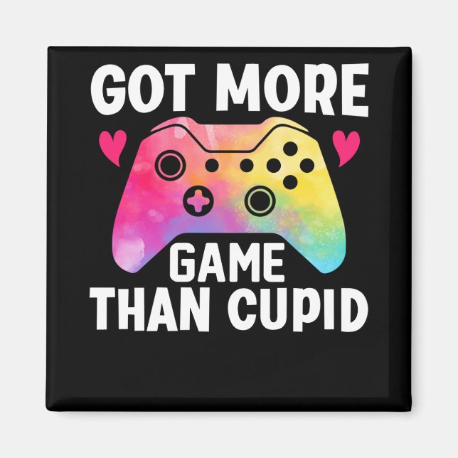 Got mehr Spiel als Cupid Valentine Video Game Magnet (Vorne)