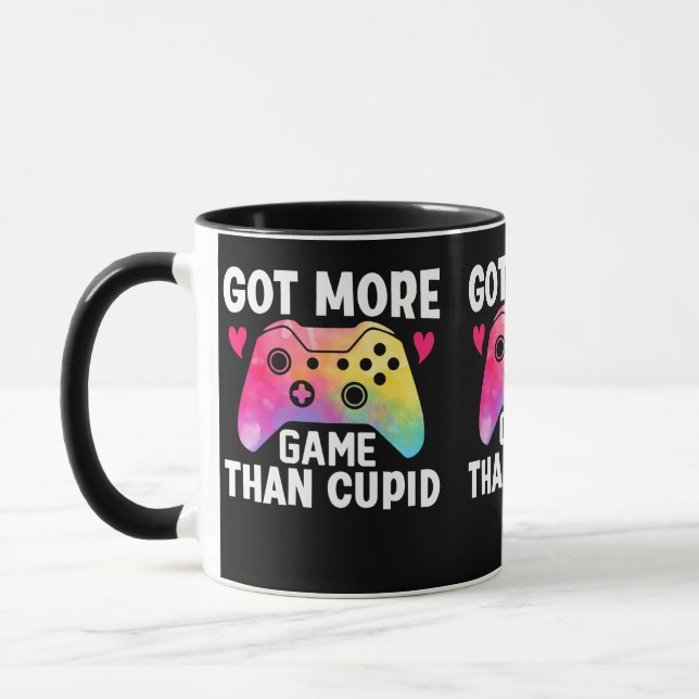 Got mehr Spiel als Cupid Valentine Video Game Tasse (Links)