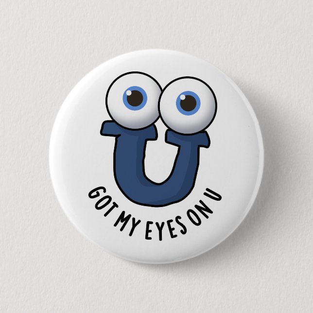 Got meine Augen auf U Funny Alphabet Puff Button (Vorderseite)