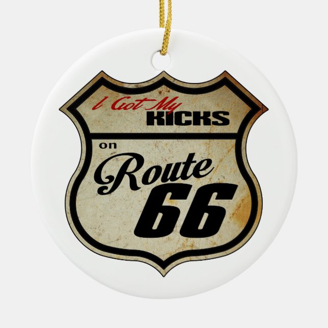 Got my Kicks on Route 66 Keramik Ornament (Vorne)
