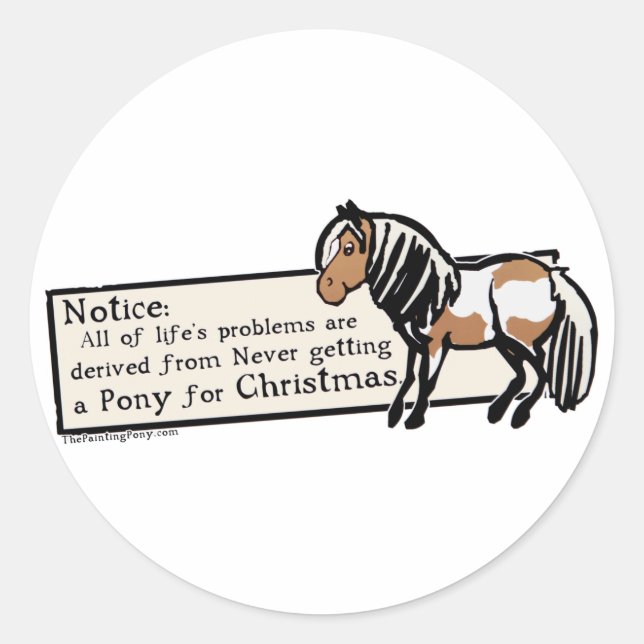 Got niemals Pony Runder Aufkleber (Vorderseite)