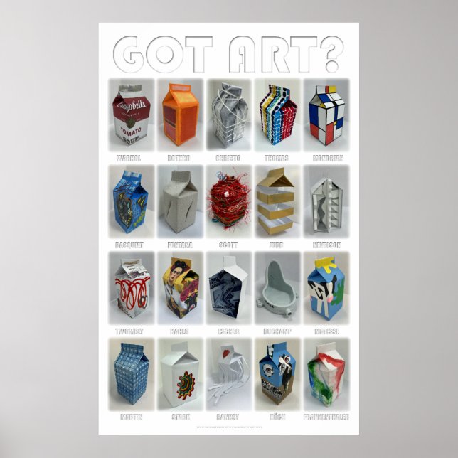 GOT? Parodie Bilder berühmter Kunstwerke als Milch Poster (Vorne)