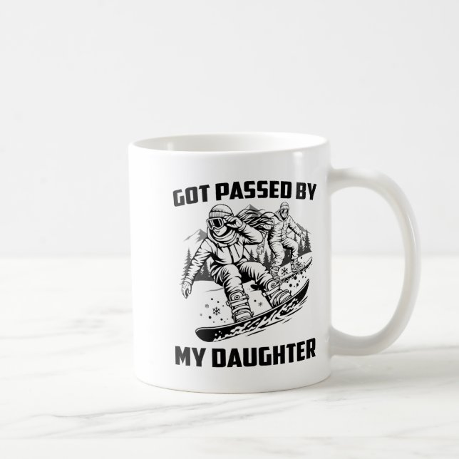 Got Ped By My Daughter Funny Skiing Ski Dad Winter Kaffeetasse (Rechts)