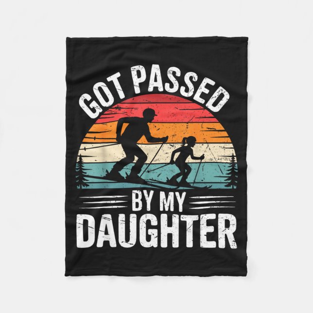 Got Ped By My Daughter Ski Dad Retro Snow Srts Des Fleecedecke (Vorderseite)