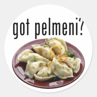Got pelmeni? П е л ь н м е и Runder Aufkleber
