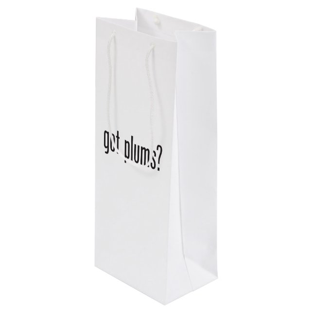 got Pflaumen Geschenktüte Für Weinflaschen (Vorderseite Schrägansicht)
