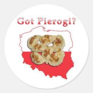 Got Pierogi Polnisch Karte Runder Aufkleber