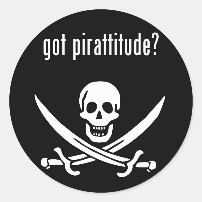 got pirtitude? runder aufkleber (Vorderseite)