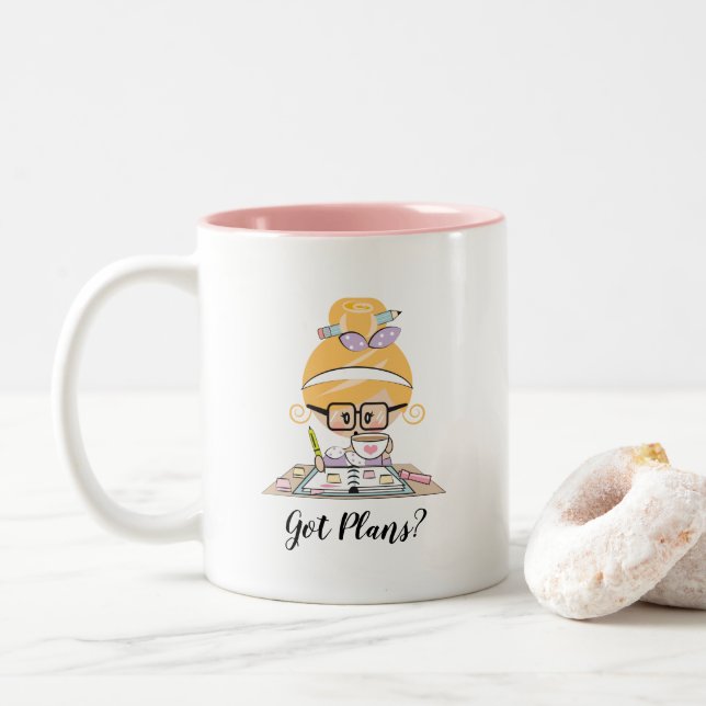 Got Plan-personalisierte Zweifarbige Tasse (Mit Donut)