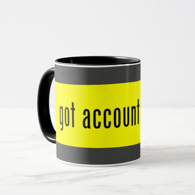 Got Rechenschaftspflicht - Gelbe und schwarze Buch Tasse (Vorderseite Links)