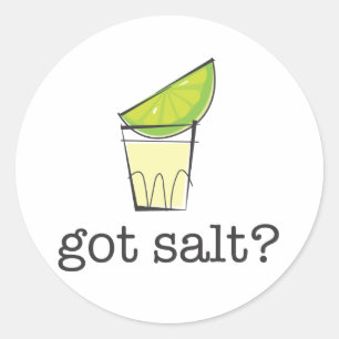 Got Salz? Tequila geschossen mit Limonem Runder Aufkleber