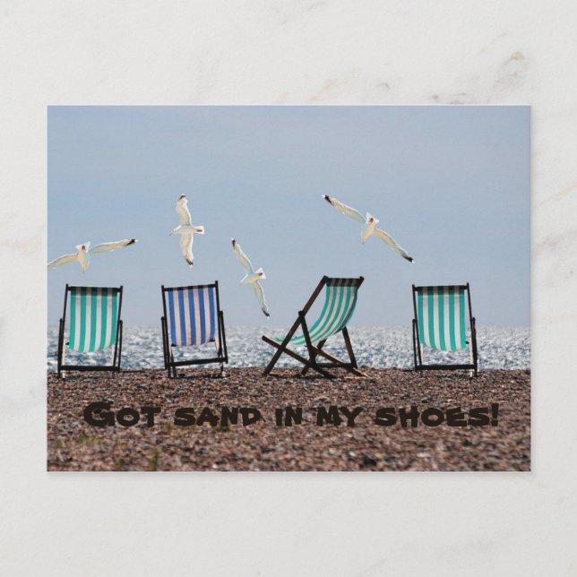 Got Sand in meinen Schuhen! Postkarte (Vorderseite)