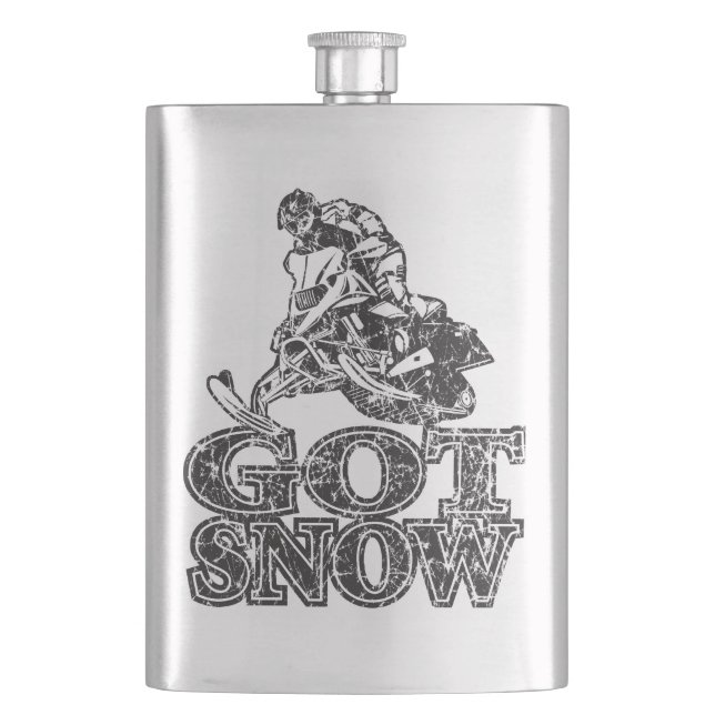 Got Snow Snowmobiler Flachmann (Vorderseite)