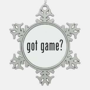 got Spiel? Schneeflocken Zinn-Ornament
