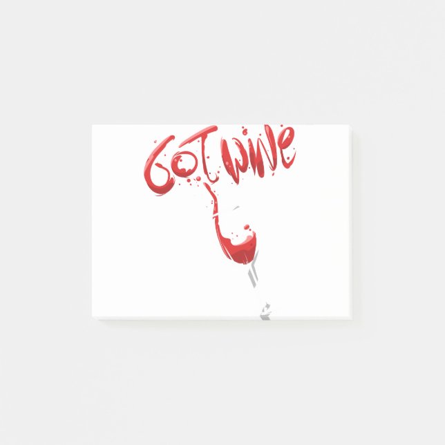 Got Wein, lustiges Rotwein-Trinken Post-it Klebezettel (Vorderseite)