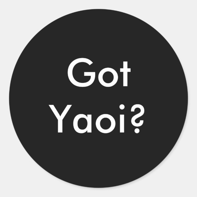 Got Yaoi! Aufkleber rund schwarz (Vorderseite)