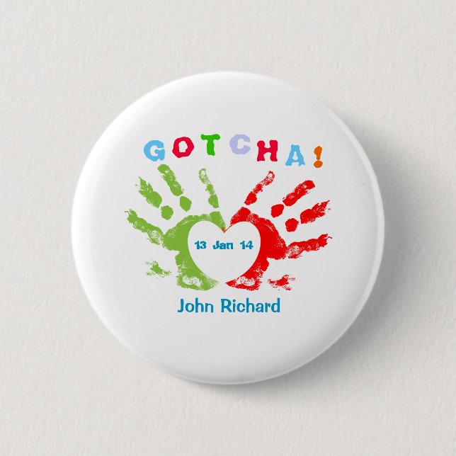 Gotcha Day - Adoption Design Button (Vorderseite)