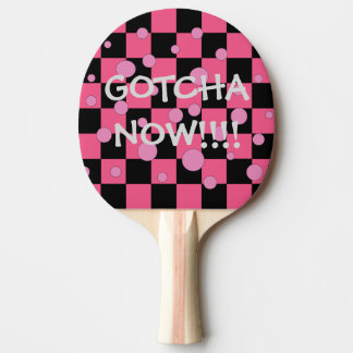 Gotcha jetzt niedliche lustige rosa Ping Pong Tischtennis Schläger