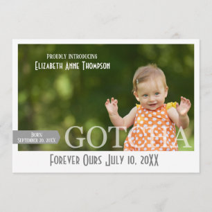 Gotcha jour moderne - faire-part d'adoption