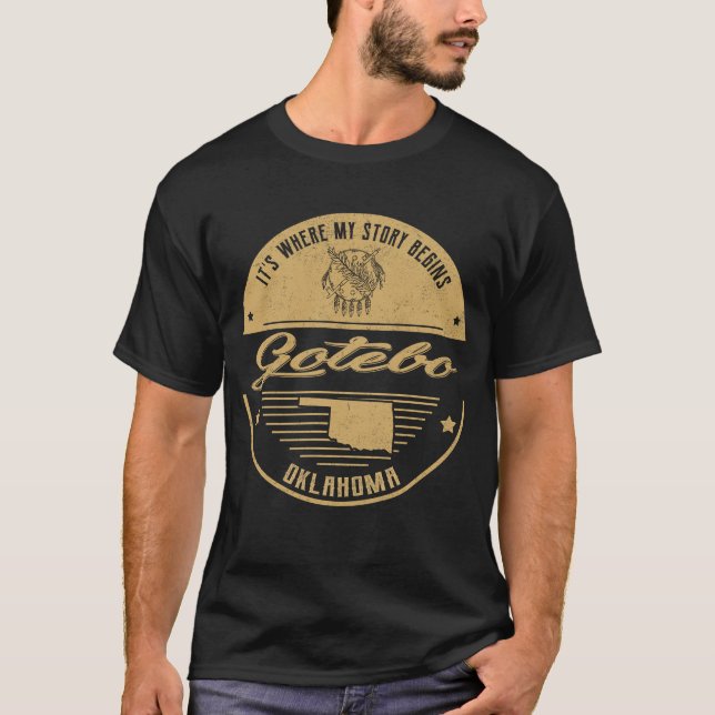 Gotebo Oklahoma Hier beginnt meine Geschichte T-Shirt (Vorderseite)