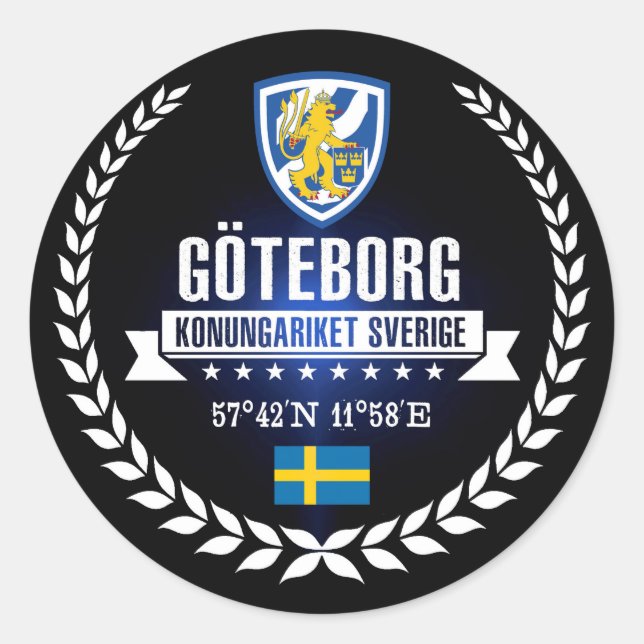 Göteborg Runder Aufkleber (Vorderseite)