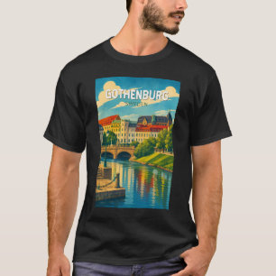 Göteborg Schweden Illustration Reise Kunst Vintage T-Shirt