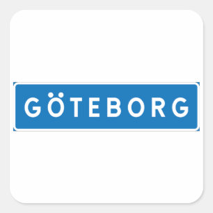 Göteborg, schwedisches Straßenschild Quadratischer Aufkleber