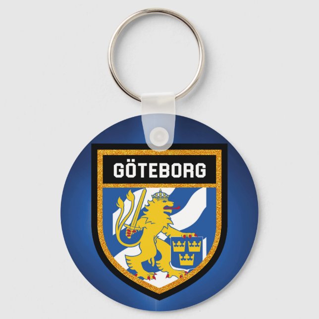 Göteborger Flagge Schlüsselanhänger (Vorderseite)