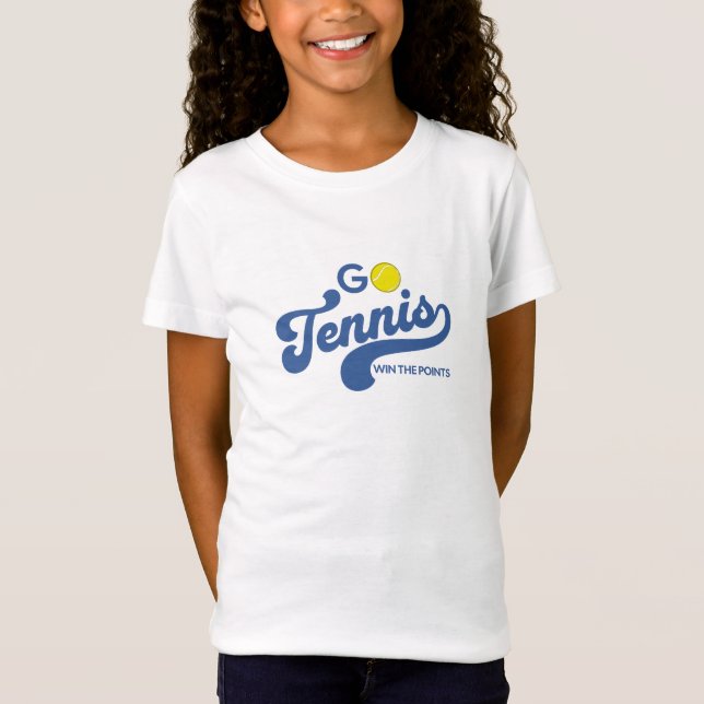 GoTennis in Blue Girls' T - Shirt (Vorderseite)