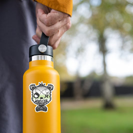 Goth Agender Pride Flag farbiger Bär Aufkleber