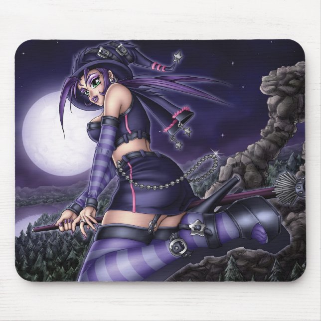 Goth Anime-Hexe Mousepad (Vorne)