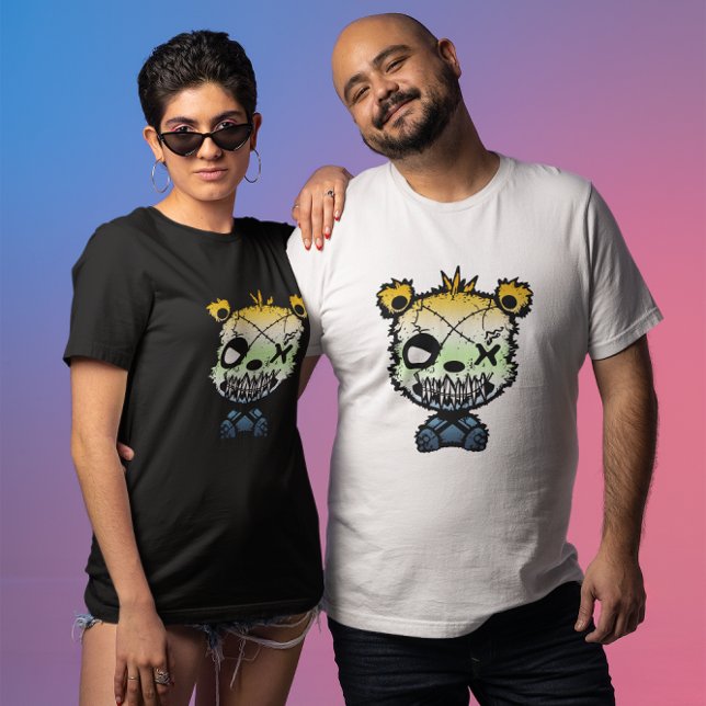 Goth AroAce Agender Pride Flag farbiger Bär T-Shirt (Von Creator hochgeladen)