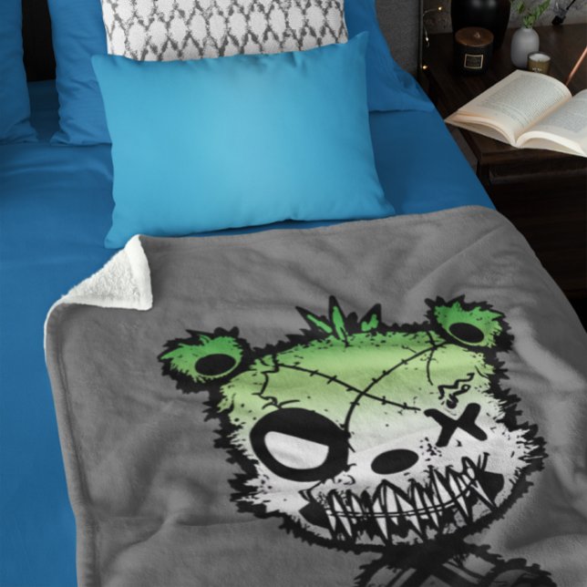 Goth Aromantic Prilag Flag gefärbter Bär Sherpadecke (Von Creator hochgeladen)