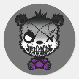 Goth Asexual Prilag Flag farbiger Bär Runder Aufkleber