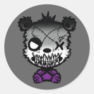 Goth Asexueller Stolz Flagge Farbiger Bär Runder Aufkleber