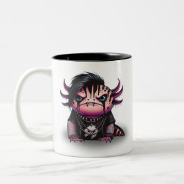 Goth Axolotl Mug, Punk Rock Axolotl Mug