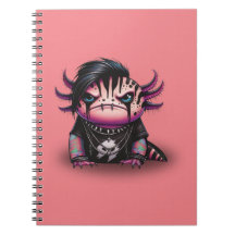 Goth Axolotl Notebook, Punk Rock Axolotl