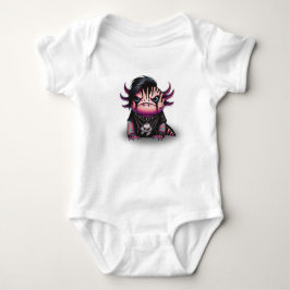 Goth Axolotl One-sie, Baby Bodysuit Strampler