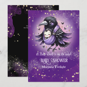 Goth Baby Boy Girl geliefert von Crow Moonlight Einladung